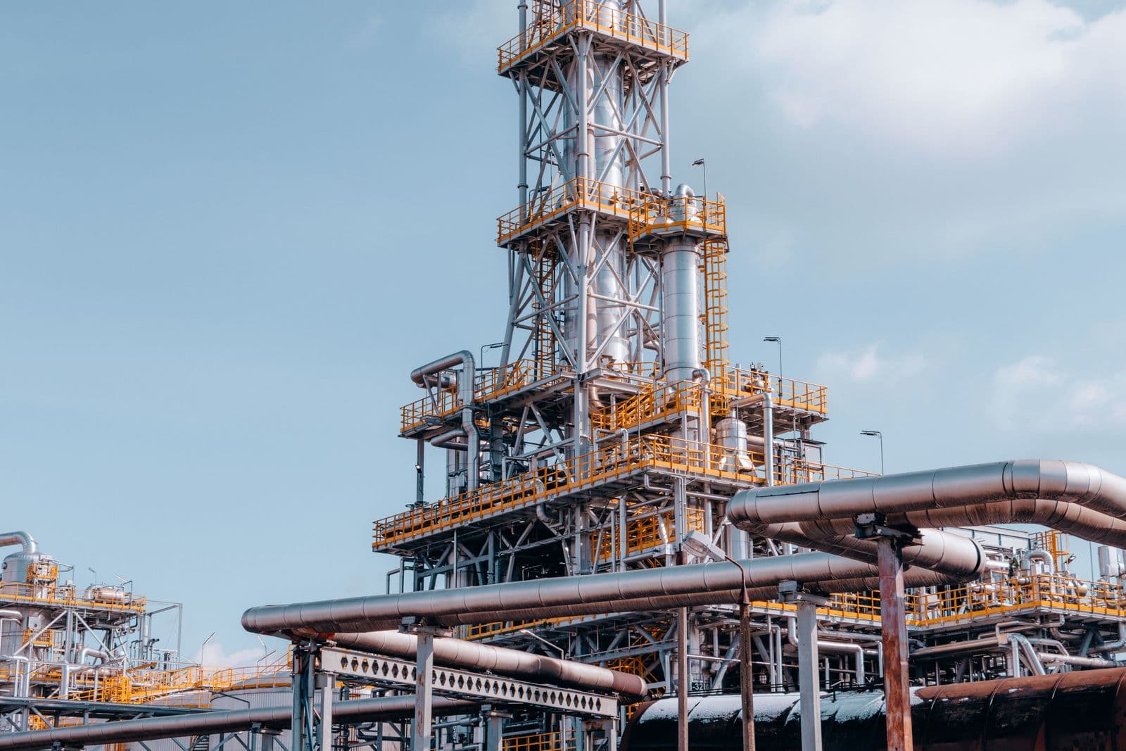 Process plant piping and vessels of the kind ICPE flowsheets feed.